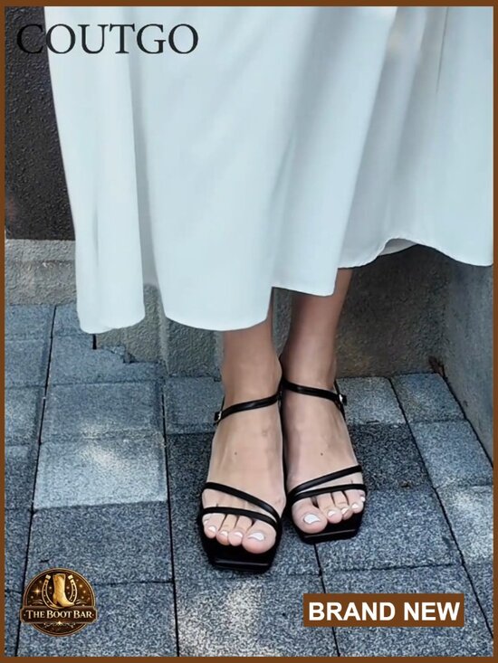 Amazon.com | GENSHUO Women Strappy Kitten Heels Square Open Toe Ankle Strap Comfortable Dressy Sandals